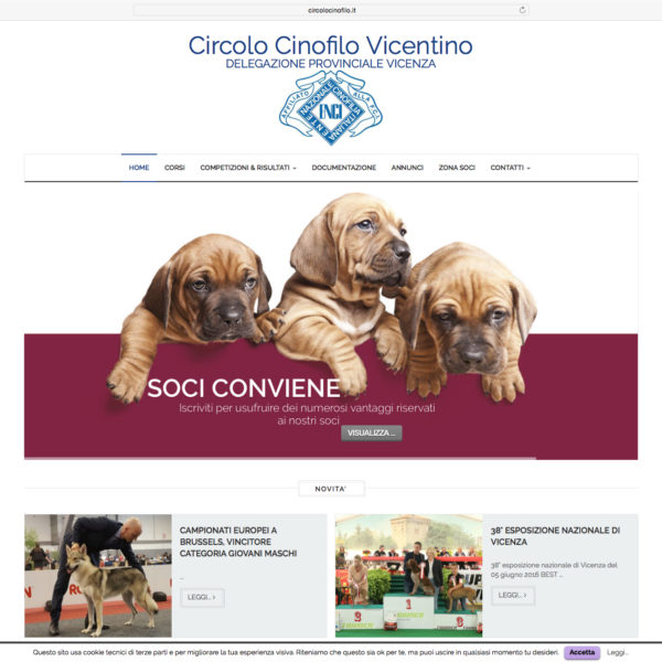 Web Home Circolo Cinofilo Vicentino
