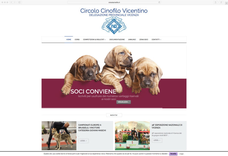 Web Home Circolo Cinofilo Vicentino