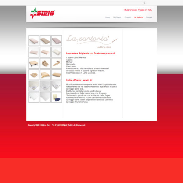 Web La sartoria Sirio Materassi
