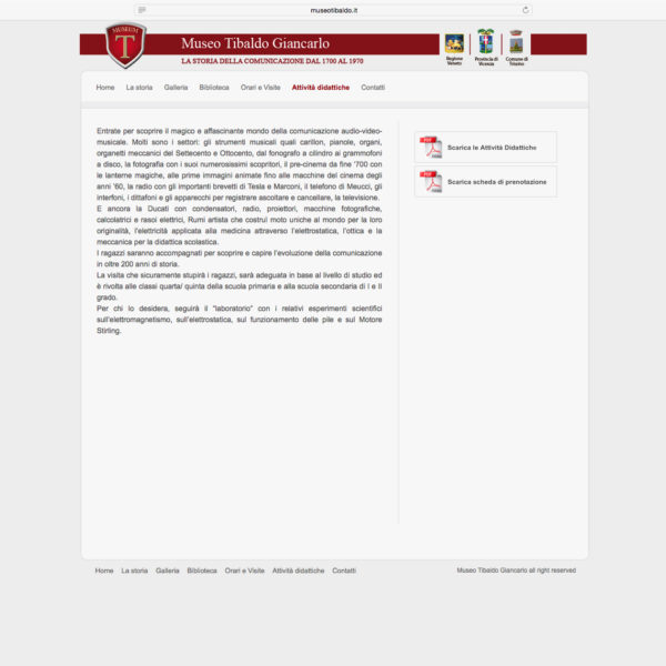 Web Attività Museo Tibaldo